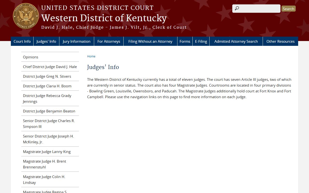 Simpson County Circuit Court Clerk Western District judges information