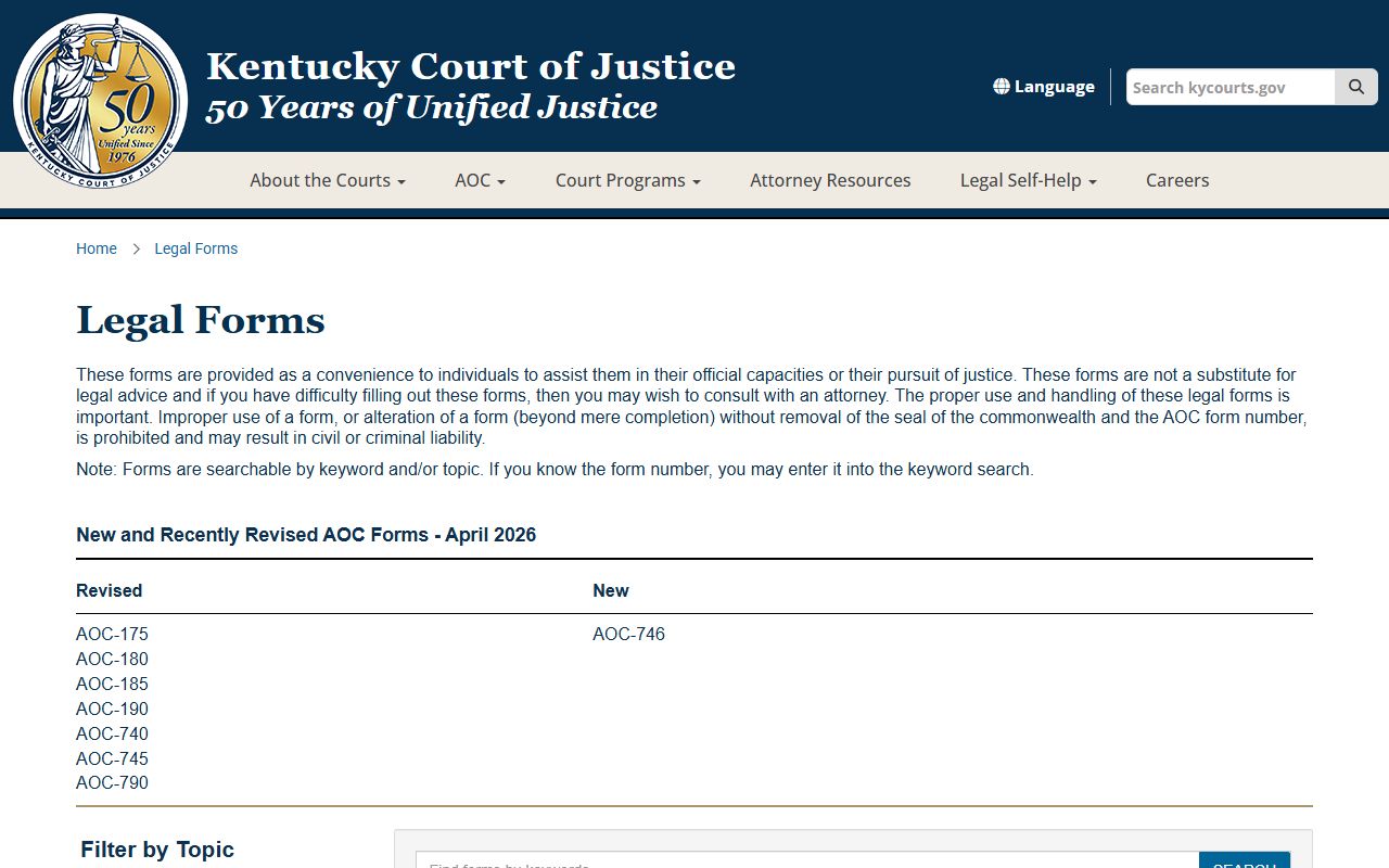 Simpson County court records Kentucky Court of Justice legal forms