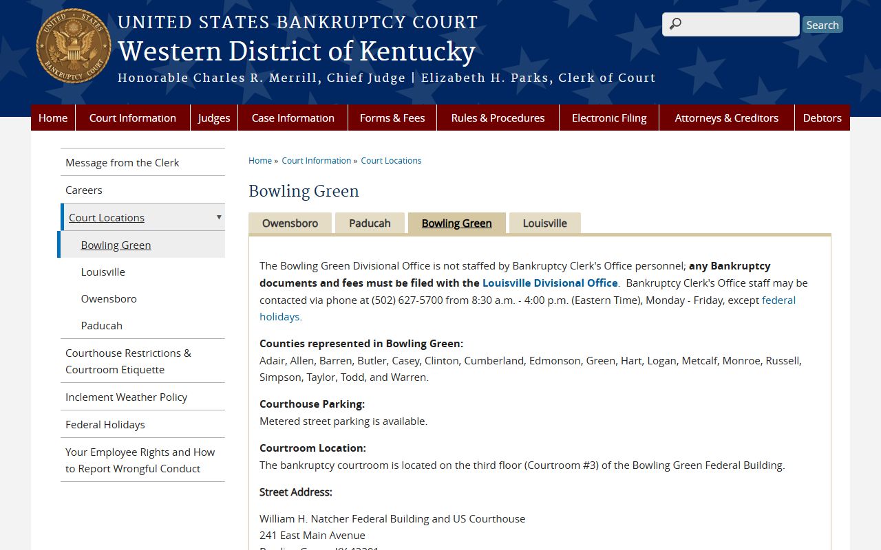 Simpson County Circuit Court Bowling Green bankruptcy court page
