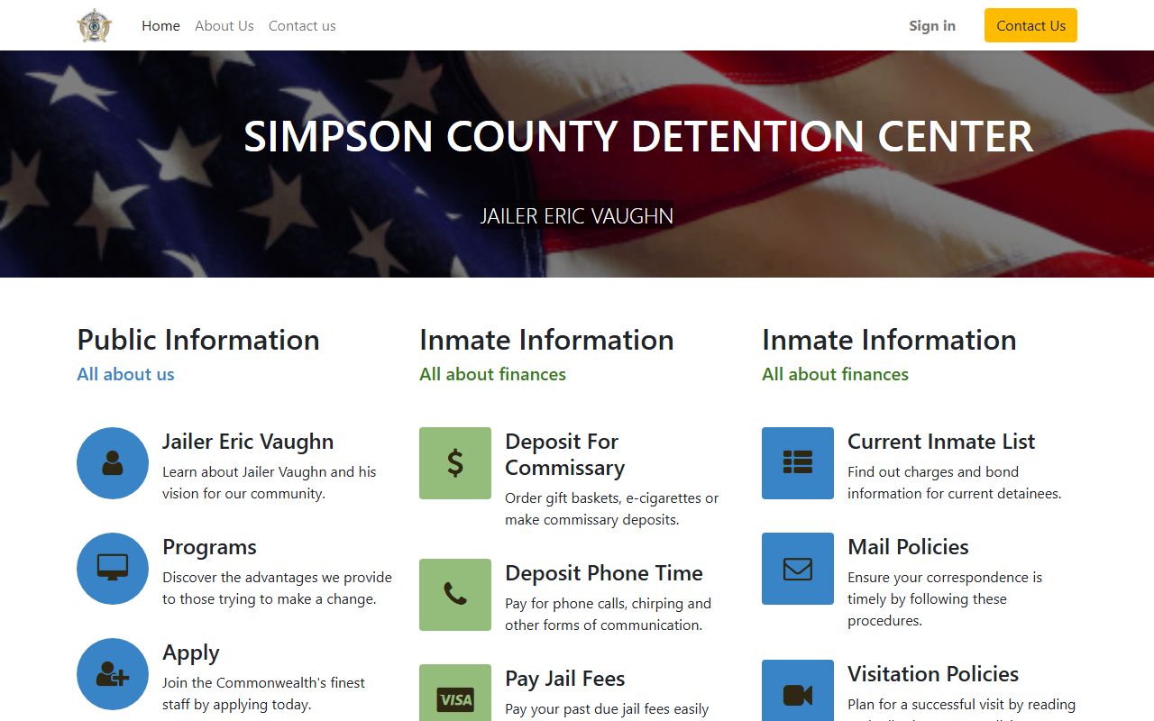 Simpson County inmate search detention center website