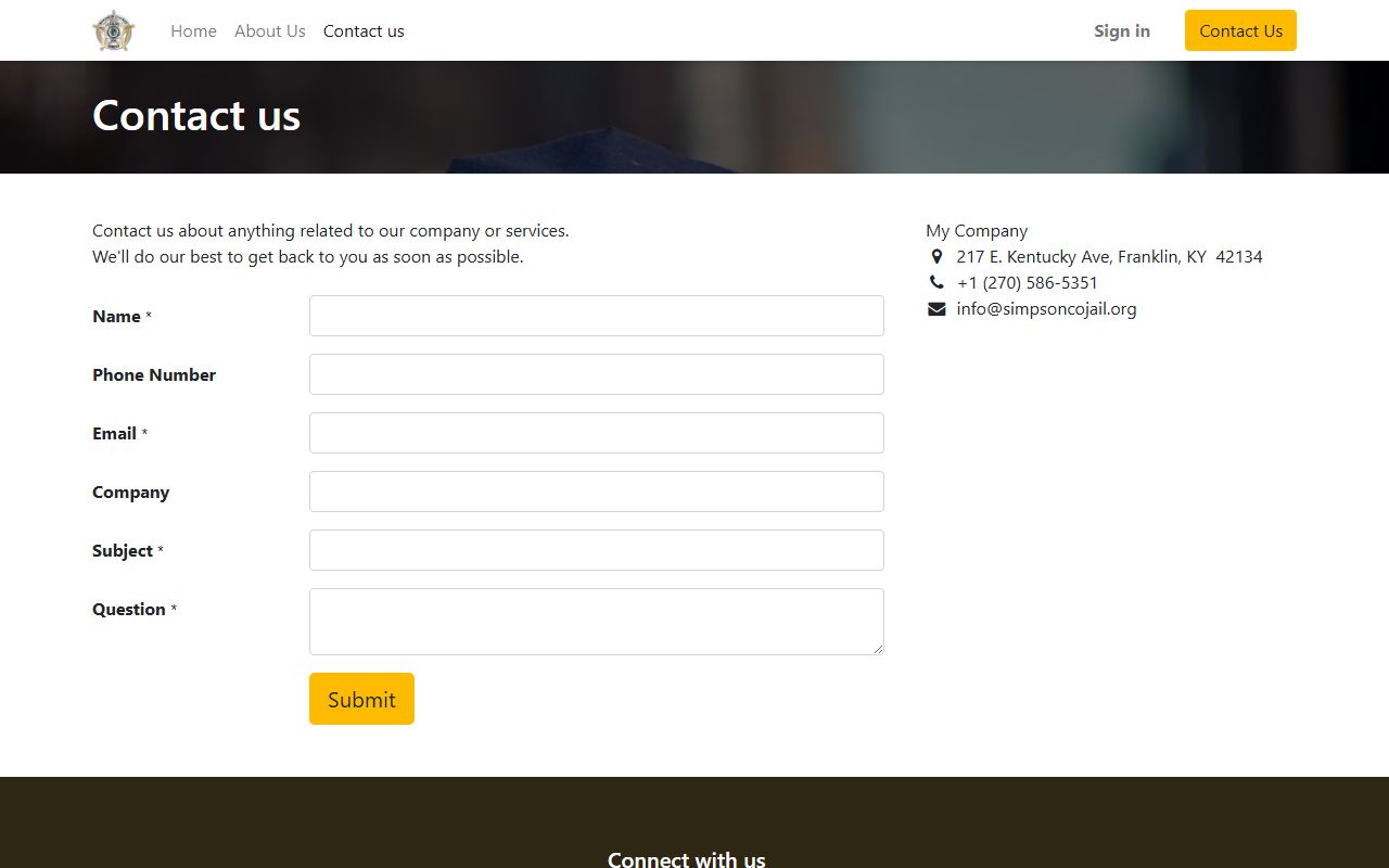 Simpson County inmate search jail contact page