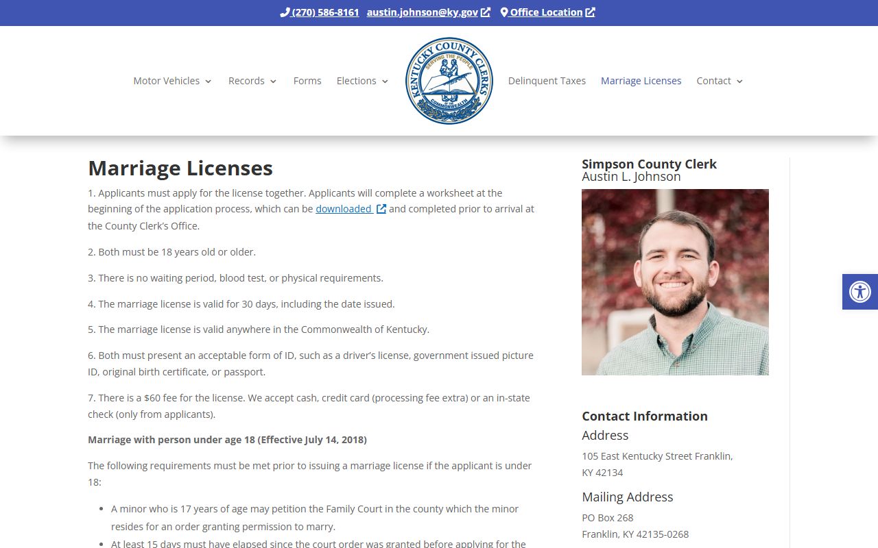 Simpson County marriage records marriage license page