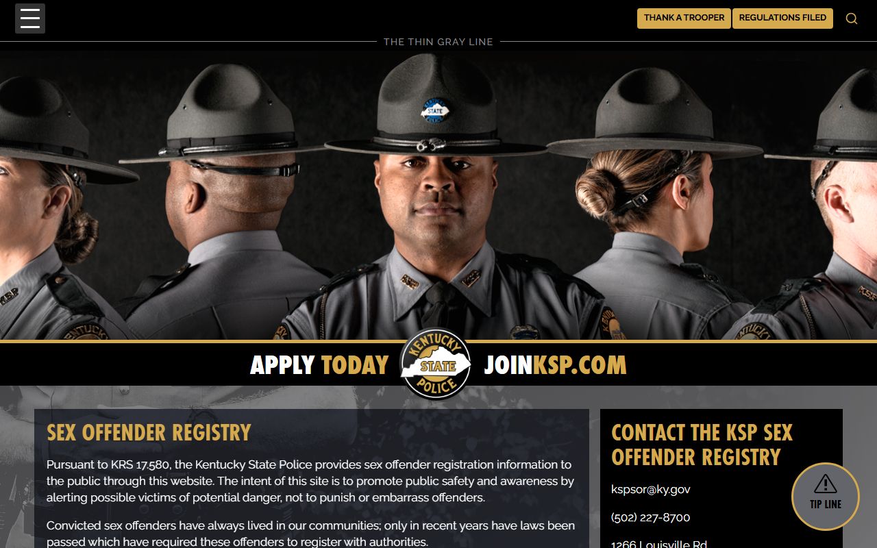 Simpson County warrant search Kentucky State Police registry page